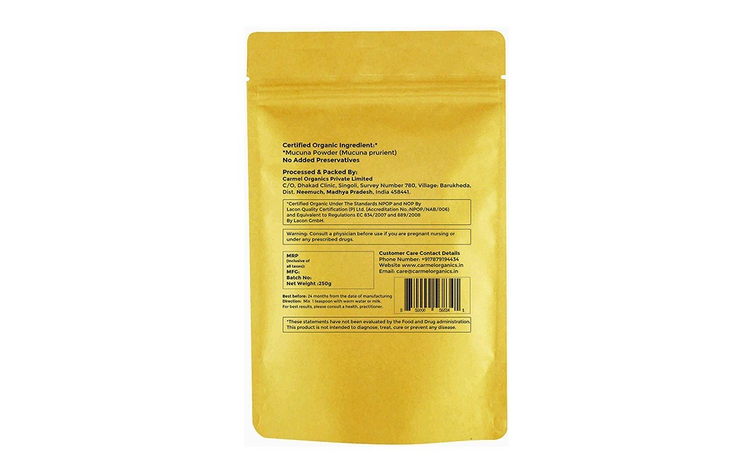 Carmel Organics Mucuna Powder    Pack  250 grams